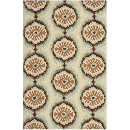 Safavieh 8 x 10 ft. Rectangle- Indoor - Outdoor Four Seasons Beige And Green Hand Hooked Rug FRS486C-8